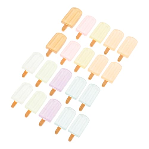 Kisangel 20 Stück Teiliges Leuchtende Miniatur Resin Anhänger Bunte Puppenhaus Lebensmittelspielzeug DIY Kinderzimmer Dekoration Kreative Leuchtende Resin Figuren von Kisangel