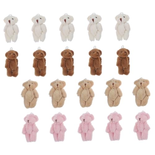 Kisangel 20 Stück Teiliges Mini Plüschbär Kleine Bunte Kuschelbären Weiche Mini Jointed Furry Dolls als Schlüsselanhänger Partydeko Babyparty Graduation Zubehör von Kisangel