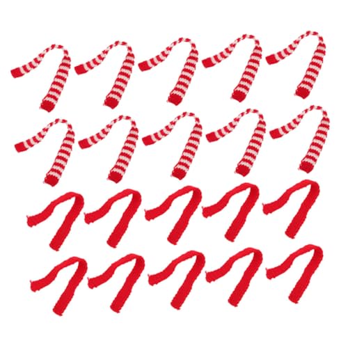 Kisangel 20 Stück Teiliges Mini schals aus Wolle mit Rot weiß grüner Streifenmuster Filigrane Dekoration für Puppen und Weihnachts Party Leichte Vielseitige Mini schal Accessoires Kisangel 20 Stück Teiliges Mini schals aus Wolle mit Rot weiß grüner Streifenmuster Filigrane Dekoration für Puppen und Weihnachts Party Leichte Vielseitige Mini schal Accessoires von Kisangel