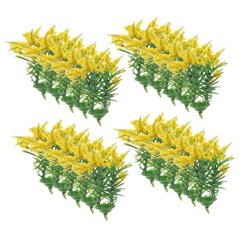 Kisangel 20 Stück Teiliges Miniatur Puppenhaus Pflanzen Gelbe Kunststoff Blumen Deko für Sandtisch Modell Micro Landschaft DIY Puppenhaus Zubehör ohne Pflege von Kisangel