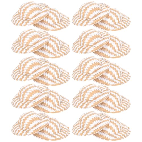 Kisangel 20 Stück Teiliges Miniatur Strohhüte aus Gewebtem Material Leichte DIY Puppenaccessoires Dekorative Langlebige Hüte für Puppen Handliche Bastelrequisite und Foto Requisite von Kisangel