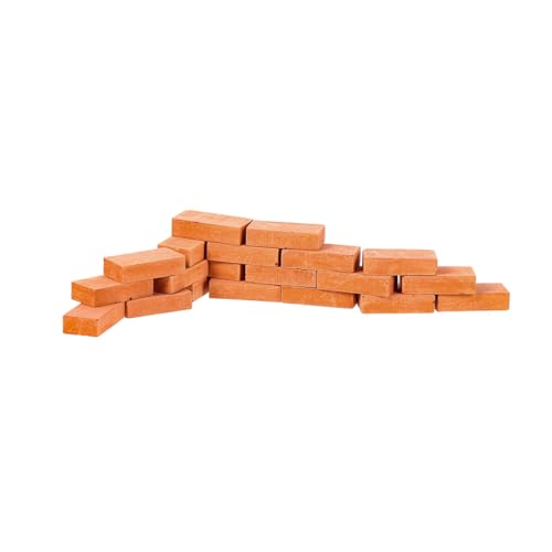 Kisangel 20 Stück Teiliges Miniatur Ziegelstein Rot Leichtes DIY Modellbausteine für Puppenhaus Gartenlandschaft Micro Szene Dekoration Kompakt Vielseitig für Kreative Bastelideen von Kisangel