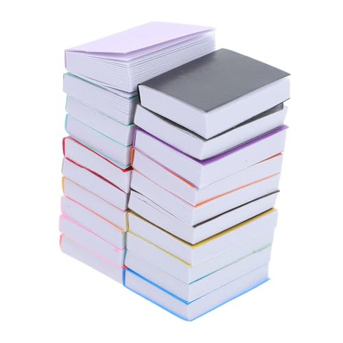 Kisangel 20 Stück Teiliges Set Miniatur Bücher für Puppenhaus Kreative Deko Accessoires für Miniatur Bibliothek Inspiriert zum Lesen und Kompakt und Praktisch für Kleine Räume von Kisangel