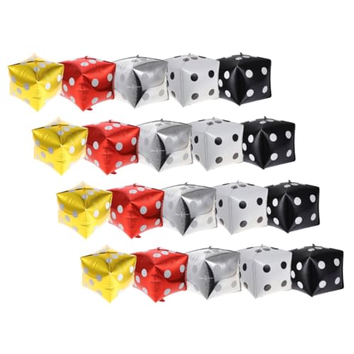 Kisangel 20 Stück Würfel Folienballons Aluminium Folienluftballons in Gold Silber Schwarz Rot Partydeko Fotorequisite für Themenfeier Spielaktivitäten Kisangel 20 Stück Würfel Folienballons Aluminium Folienluftballons in Gold Silber Schwarz Rot Partydeko Fotorequisite für Themenfeier Spielaktivitäten von Kisangel