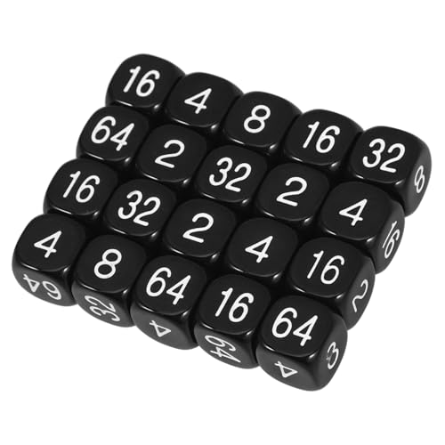 Kisangel 20 Stück Würfel Lehren Requisiten Mehrere 6 Würfel Würfelwürfel Unterhaltungswürfel Tischspielwürfel Große Würfel Planke Spielwürfel Requisiten Würfeln Black Acryl von Kisangel