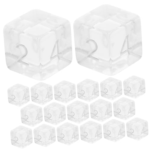 Kisangel 20 Stück Würfel -brettspielzubehör Polyedrische Würfel Unterhaltungswürfel Zahlenwürfel Partyspielwürfel Partywürfel Acryl Transparent von Kisangel