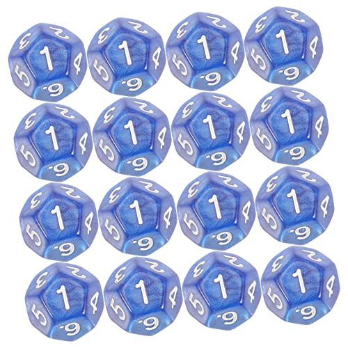 Kisangel 20 Stück Zahlenwürfel Brettspiele Würfel Mehrseitige Würfel Brettspiel Würfel Polyedrische Würfel Acryl Blau von Kisangel