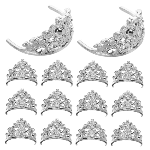 Kisangel 20 Stücke Puppe Krone Puppe Decor Tiny Puppen Kleine Kleine Prinzessin Mini Krone Tiny Krone Silber Kunststoff von Kisangel
