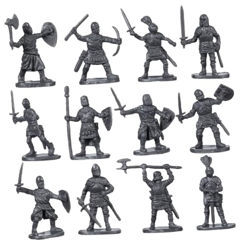 Kisangel 200 Stück Kavallerie-modellspielzeug Miniaturmenschen Figuren Mittleren Alters Armee Winzige Leute Spielzeugsoldaten Für Jungen Personenfigur Plastik Grey von Kisangel