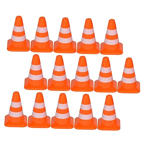 Kisangel 21 Stück Roadblock Sandtischmodell Größe Party Straße Zeichen Mini- Für Miniatur Verkehrssperren Zapfen Mini-trainingskegel Verkehrskegel Orange Abs von Kisangel