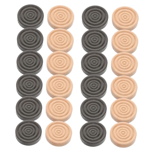 Kisangel 24 Pcs Hölzerne Runde Fadenschachtstücke Für Checkers Brettspielzubehör Backgammon Pieces Brettspiel Holzprüfer von Kisangel