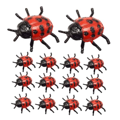 Kisangel 24 Stück Marienkäfer-Modell Simulation Marienkäfer Mini-marienkäfer- Gruselige Marienkäfer-spielzeuge Marienkäfer Halloween-Fehler Kleine Plastikkäfer PVC-Kunststoff von Kisangel