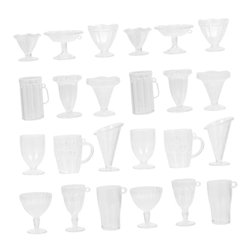 Kisangel 24 Stück Mini -wasserbecher Mini-wasserbecher Mini-hausbechermodelle Mini-Tasse Minitasse Für Puppen Mini -hausdekorationen Mini- -Foto-Requisiten Plastik von Kisangel