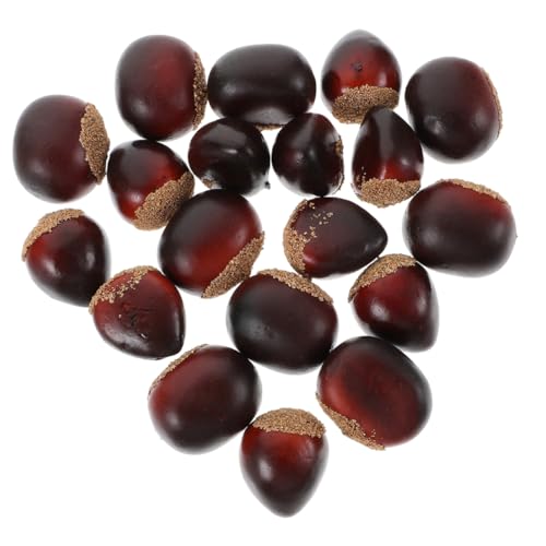 Kisangel 24 Stück Montessori- für Kleinkinder Foto weihnachtsdekoration Kunstliche Kastanien weihnachtsfest Hühnereier Essenszug gefühltes Essen Hochdruck-Polyethylen Light Brown von Kisangel