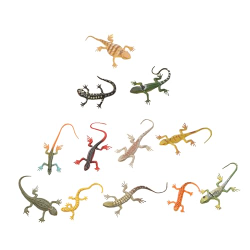Kisangel 24 Stück Realistische Eidechsen Spielzeugfiguren Gecko Modelle für Kreative Streiche und Partydekoration Vielseitig Einsetzbar Lernspielzeug und Halloween Requisiten von Kisangel