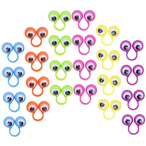 Kisangel 24 Stück Teiliges Bunte Augapfel Fingerpuppen aus Lustige Bewegliche Augenringe für Kreative Rollenspiele Pädagogisches zur Sprachförderung und Eltern Junge Mädchen Bindung von Kisangel