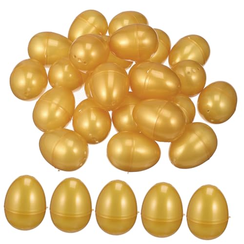 Kisangel 24 Stück Teiliges Goldene Kunststoff Eier Wiederverwendbare Geschenkverpackung für Partygeschenke Geburtstagsfeier Stabile Verpackung für Kleine Überraschungen von Kisangel