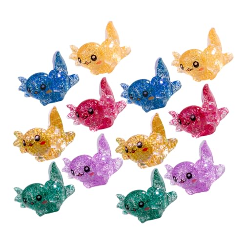 Kisangel 24 Stück Teiliges Mini Axolotl Figuren Set aus Resin Bunte DIY Garten Landschaft Deko Niedliche Miniatur Salamander Ornamente für Terrarien Puppenhäuser und Kreative von Kisangel