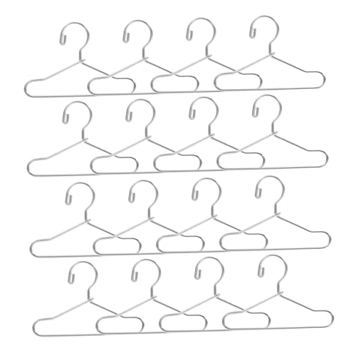Kisangel 24 Stück Teiliges Mini Kleiderbügel aus Langlebigem Metall Silberfarbene Puppenhaus Garderobenbügel für Puppenkleidung und Haustieroutfits Praktisch und Tragbar für Puppenspiel von Kisangel