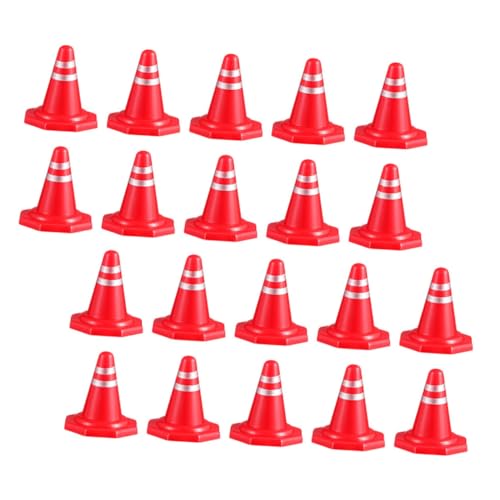 Kisangel 24 Stück Teiliges Mini Verkehrskegel Spielset aus PP für Kompakte Verkehrsabsperrung Lernspielzeug für Jahre Vielseitig für Indoor und Outdoor Spiel Detailreiche Verkehrszeichen von Kisangel
