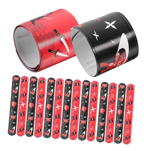 Kisangel 24 Stück Teiliges Ninja Slap Armband für Bunte Party Mitgebsel Dekorative Schnapparmbänder mit Langlebigem Ninja für Geburtstagsfeiern und Spiele von Kisangel