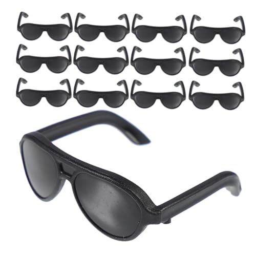 Kisangel 24 Stück Teiliges Puppensonnenbrillen Mini Sonnenbrillen für Puppenzubehör Lustige Mini Brillen für DIY Dress Up und Puppenhaus Dekoration Schwarz Kompakt und Kreativ von Kisangel