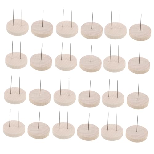Kisangel 24 Stück Teiliges Puppenständer Holz mit Einzel Doppelstahlnadeln Stabiler Filzsockel für Handgefertigte Figuren Robust Langlebig und Dekorativ für Puppen Tierdisplay von Kisangel