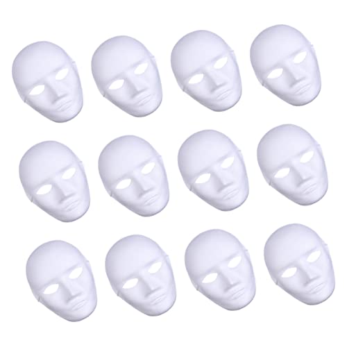 Kisangel 24 Stück handbemalte Maske weiße maske halloween männlich lackierbar Halloween-Maske Halloween -Kostüm Halloween Scary Maske Geistermaske halloween deko Halloween -Masken von Kisangel