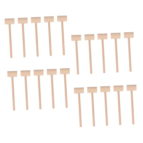 Kisangel 25 Stück Teiliges Holzspielzeug Hammer Kleine Leichte Holzmallets für Nachhaltige Mini Hämmer für Bastelprojekte Muschelknacken und Pädagogische Spiele Robust und Kindgerecht von Kisangel