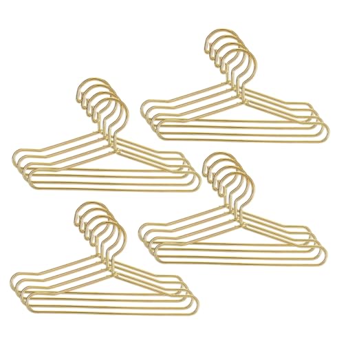 Kisangel 25 Stück Teiliges Mini Eisen kleiderbügel für Puppenkleidung Kleine Goldfarbene Metallbügel Robustes Design für Puppenschränke für Sammler und Kreatives von Kisangel