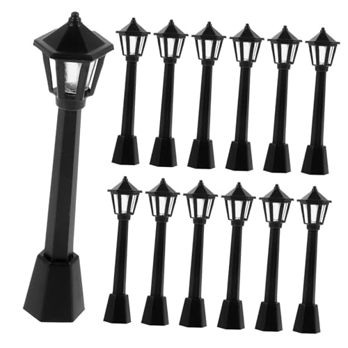 Kisangel 25 Stück Teiliges Miniatur straßenlaternen Kunststoff Dekorative Lampen für Puppenhaus Mini Haus deko Realistische Mikro landschaftsbeleuchtung Wetterfest und Bruchsicher von Kisangel