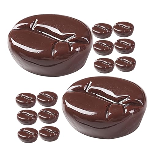 Kisangel 25 Stück Teiliges Resin Kaffeebohnen Modellset Realistisch Geformt Langlebig Dekorativ für DIY Schmuck Ornamente und Bastelverzierung von Kisangel