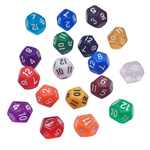 Kisangel 25 Stück Zahlenwürfel mehrseitige Würfel Brettspiele Würfel Partyspielwürfel polyedrische Würfel Acryl Zufällige Farbe von Kisangel