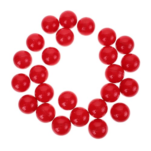 Kisangel 25Stücke Kunststoff Lotteriebälle Rot Hohlkugeln für Tischaktivitäten Party Dekoration und Interaktive Spiele Langlebig und Farbenfroh für Auslosungen und Spiele von Kisangel