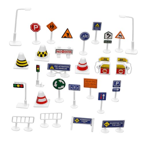 Kisangel 28 Stück DIY -Verkehrszeichenmodell Kinderspielzeug Bitte langsamer Fahren Bauschilder für Verkehrszeichen Spiel Straßenschild Ampellampe Plastik Kisangel 28 Stück DIY -Verkehrszeichenmodell Kinderspielzeug Bitte langsamer Fahren Bauschilder für Verkehrszeichen Spiel Straßenschild Ampellampe Plastik von Kisangel
