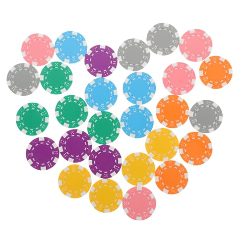 Kisangel 28 Stück Teiliges Poker Chips aus Farbigem Pp Material Glatte Kanten Langlebig Vielseitig Verwendbar als Spielmarken und Belohnung für Pokerabende und Spiele von Kisangel