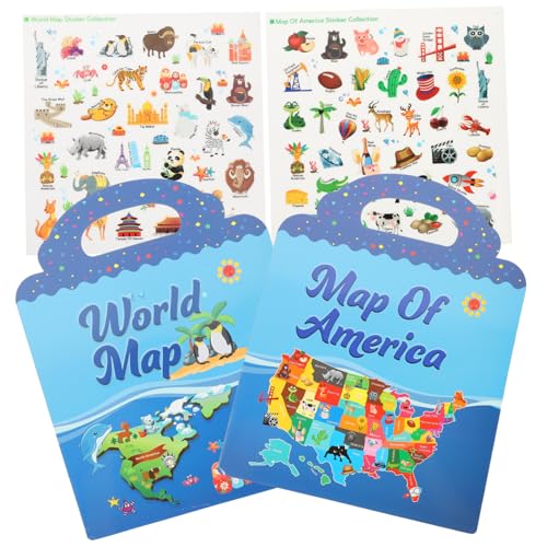 Kisangel Stickerbuch Für Kleinkinder 2 Sets Wiederverwendbares Karten-stickerbuch Für Jungen Und Mädchen Lernspielzeug von Kisangel