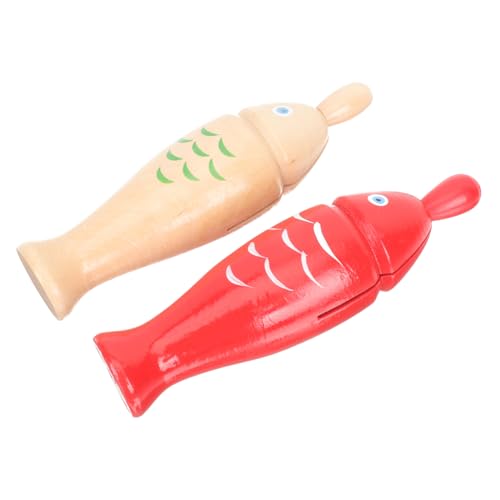 Kisangel 2Sätze Wooden Fish Percussion Instrument for Orff Musical Toys Safe and Fun Rhythm Development for Parties and Shows and Natural Color Design von Kisangel