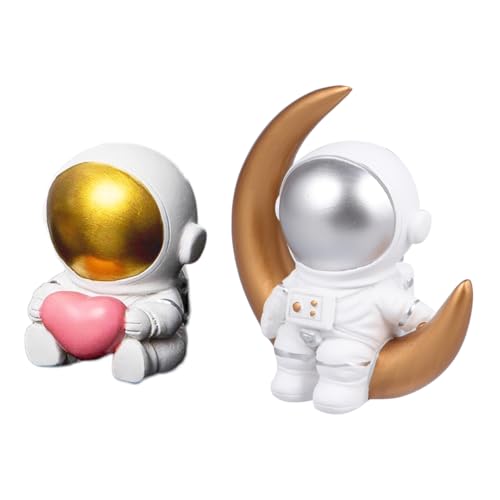 Kisangel 2Stücke Astronauten Figuren Aus Harz Dekorative Tortenschmuck Für Weltraum Partys Und Geburtstagsfeiern Mini Astronauten Deko Für Kuchen Und Fahrzeuge von Kisangel