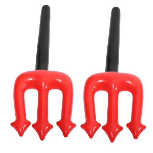 Kisangel 2Stücke Aufblasbare Halloween Teufelsgabel aus Robustem PVC Gruselige Dämonengabel für Kostümpartys und Cosplay für Halloween Dekoration und Bühnenauftritte von Kisangel