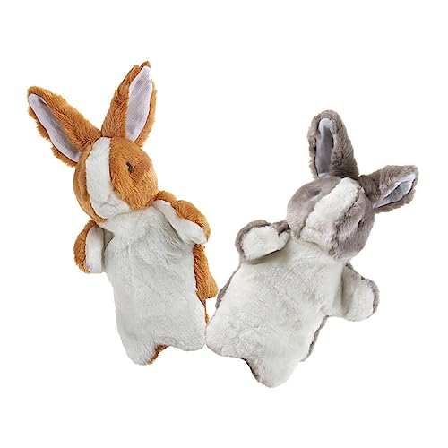 Kisangel 2Stücke Handpuppe Kaninchen Kuscheltier Hase für Interaktives Fantasie und Kreativen Erzählung Langlebig und Sicher für Stundenlangen Spielspaß von Kisangel