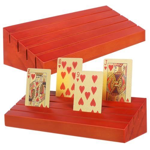Kisangel 2Stücke Holz Kartenhalter Für Spielkarten Stabiler Tischkartenhalter Für Bridge Poker Und Andere Kartenspiele Zur Organisierten Kartenpräsentation von Kisangel