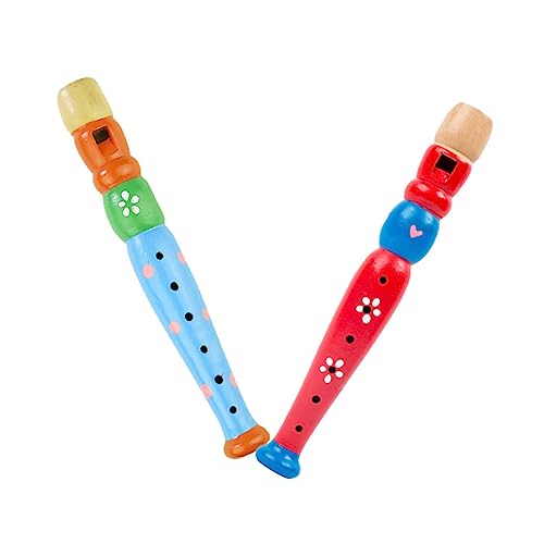 Kisangel 2Stücke Holz Recorder Für Farbenfrohe Piccolo Flöten Musikspielzeug Zur Musikalischen Von Kleinkindern Für Kreative Und Lernen von Kisangel