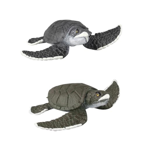 Kisangel 2Stücke Plastikschildkröten Figuren Künstliche Meereskreaturen Für Kreative Tischdeko Und Lernspielzeug Für Dekorativen Gestaltung von Kisangel