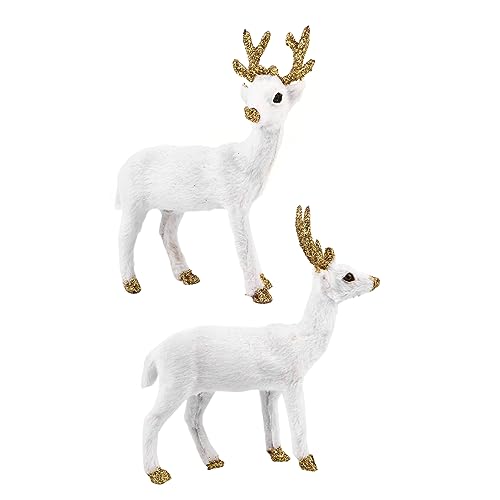 Kisangel 2Stücke Plüsch Sika Hirsch Tiere Imitation Deko Figur Für Zuhause Weiches Und Angenehmes Material Als Für Stabil Und Farbenfroh von Kisangel