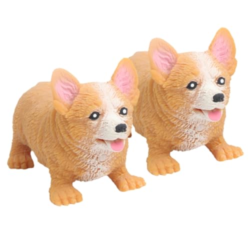 Kisangel 2Stücke Quetschspielzeug Für Lustige Quietschende Corgi Tierfiguren Zur Stressbewältigung Für Partys Kawaii Design Für Spielspaß von Kisangel
