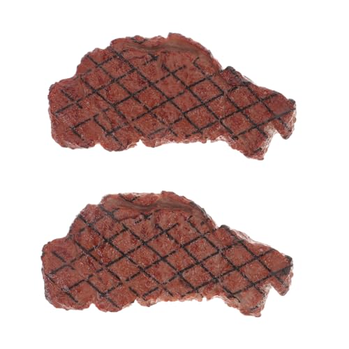 Kisangel 2Stücke Simulation Steakmodelle Künstliche Lebensmittel für Fotografie und Deko Realistisches Design aus Requisite für Grillspiel und Kreative Präsentationen von Kisangel
