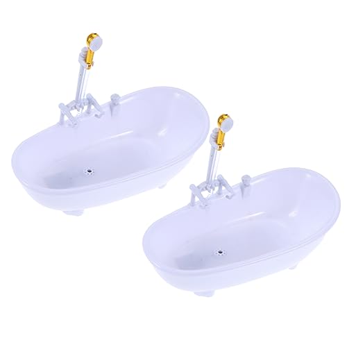 Kisangel 2Stücke Spritzbadewanne Für Puppen Mit Sprühfunktion Umweltfreundliches Material Ohne Batterie Für Kreativen Badespaß Puppen Weiß von Kisangel