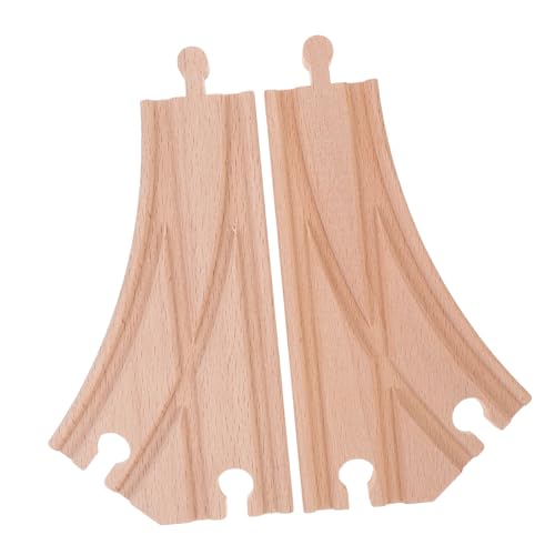 Kisangel 2Stücke Teiliges Holzschienen Zubehör für Holzspielzeug Züge Kompatibel mit Systemen Fördert Kreativität und Kognitive Fähigkeiten Robustes Material für Sicheres von Kisangel