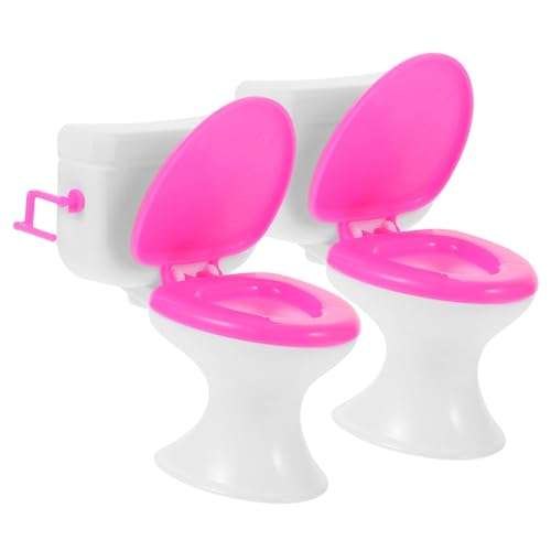 Kisangel 2Stücke Toilettenspielzeug Für Puppen Simulierte Puppentoilette Als Cupcake Topper Oder Lustiges Für Puppenzubehör von Kisangel